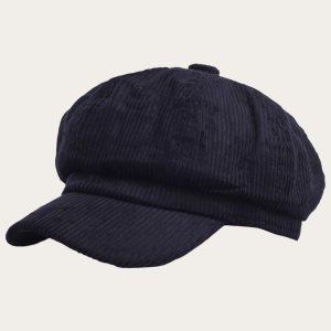 Casquette gavroche adulte bleu marine velours côtelé