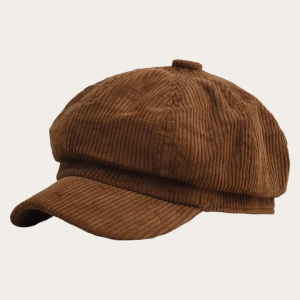 casquette gavroche adulte femme marron caramel velours côtelé