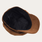 casquette gavroche adulte femme marron caramel velours côtelé renversé