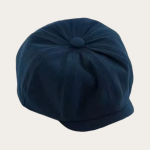Casquette gavroche bleu marine uni enfant 8 panneaux visière plate