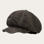 Casquette gavroche coton ciré marron chocolat foncé