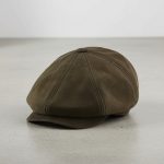 Casquette gavroche cuir daim café studio