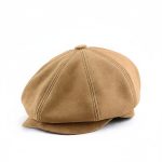 Casquette gavroche cuir daim camel studio