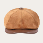 Casquette gavroche daim camel