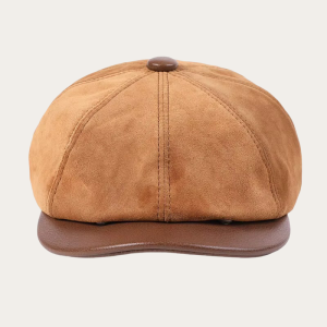 Casquette gavroche daim camel