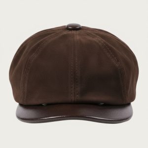 Casquette gavroche daim marron studio