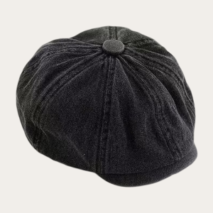 Casquette gavroche denim lavé noir enfant 8 panneaux