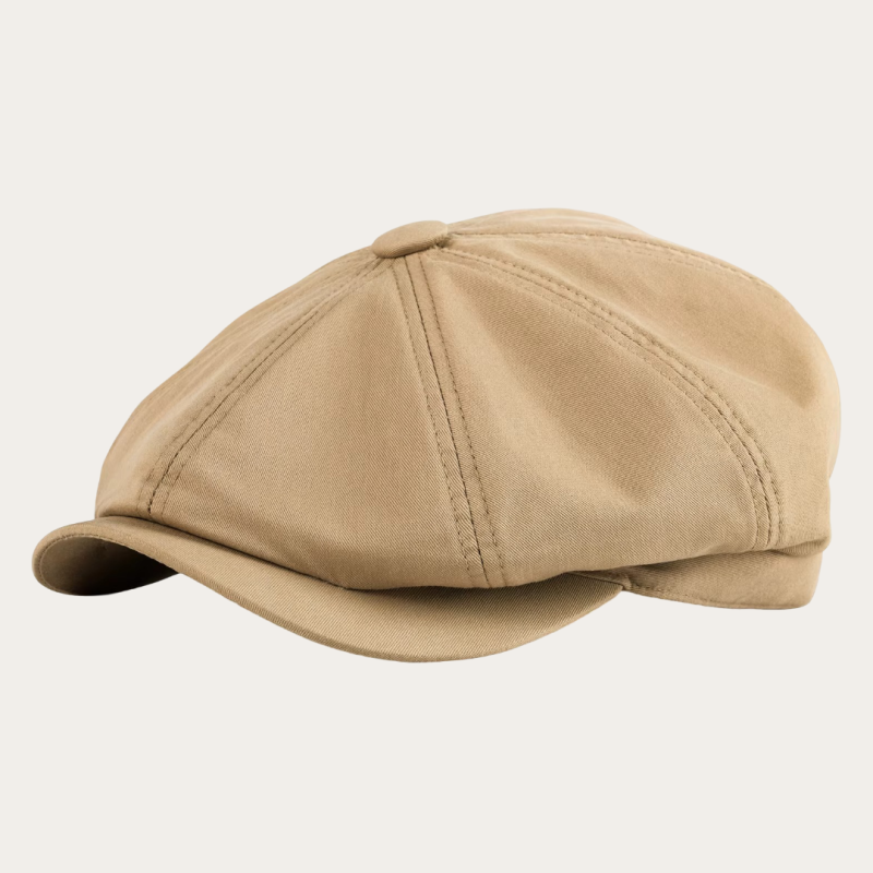 Casquette gavroche enfant beige camel uni coton