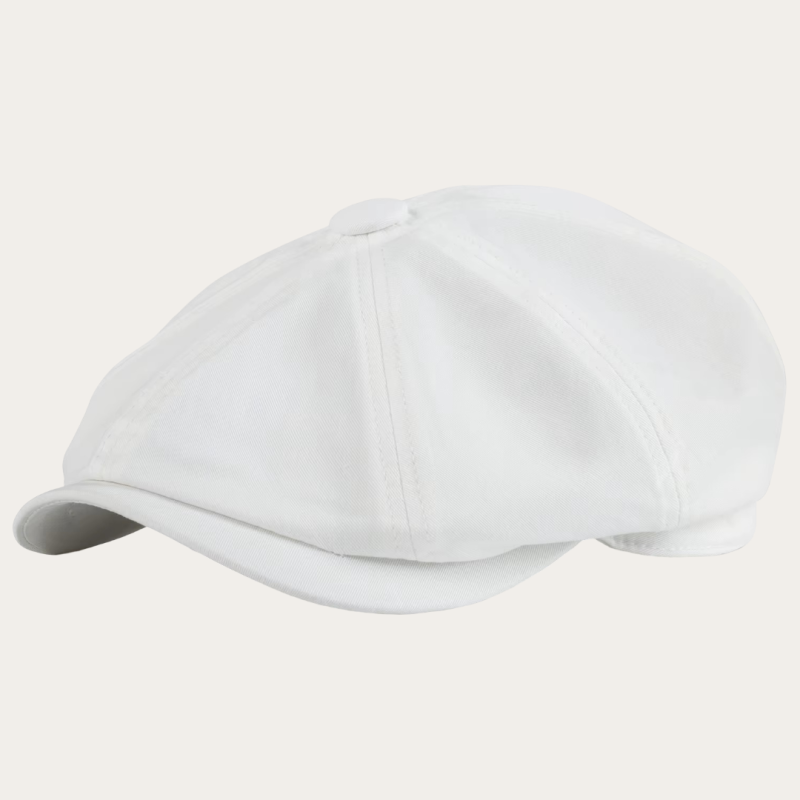 Casquette gavroche enfant blanc uni coton