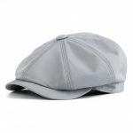 Casquette gavroche gris clair uni enfant fond blanc