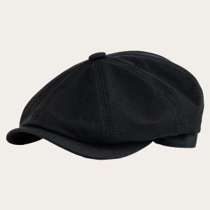 Casquette gavroche enfant noir uni coton