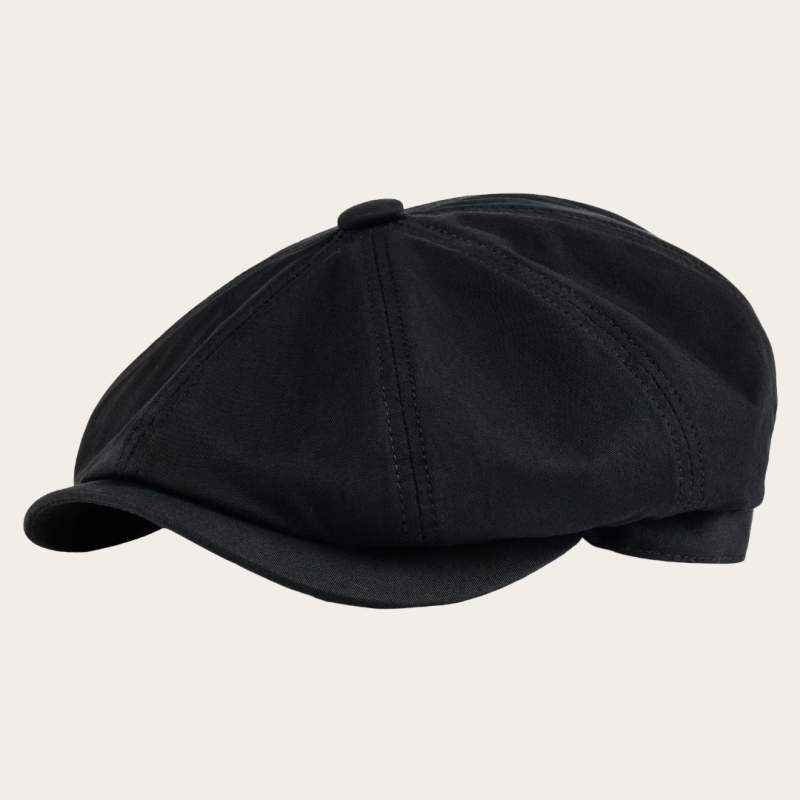 Casquette gavroche enfant noir uni coton