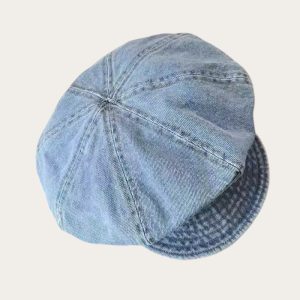 Casquette gavroche femme denim bleu ciel lavé