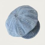 Casquette gavroche denim bleu ciel lavé femme studio