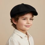 Garçon portant casquette gavroche noir uni