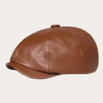 Casquette gavroche homme cuir marron