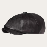 Casquette gavroche homme cuir noir