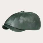 Casquette gavroche homme cuir vert