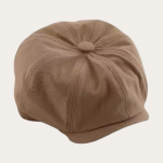 Casquette gavroche kaki uni enfant 8 panneaux visière plate