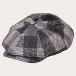 Casquette gavroche laine tartan gris