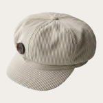 Casquette gavroche velours côtelé beige boutons