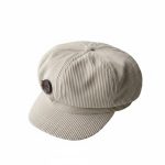 Casquette gavroche velours côtelé beige boutons studio