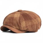 Casquette gavroche velours carreaux café studio