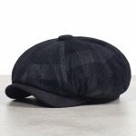 Casquette gavroche velours carreaux noir studio