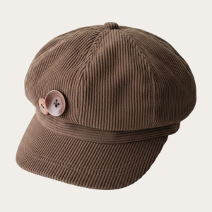 Casquette gavroche velours vintage marron