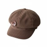 Casquette gavroche velours vintage marron studio