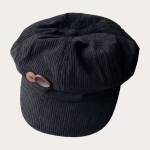 Casquette gavroche velours vintage noir